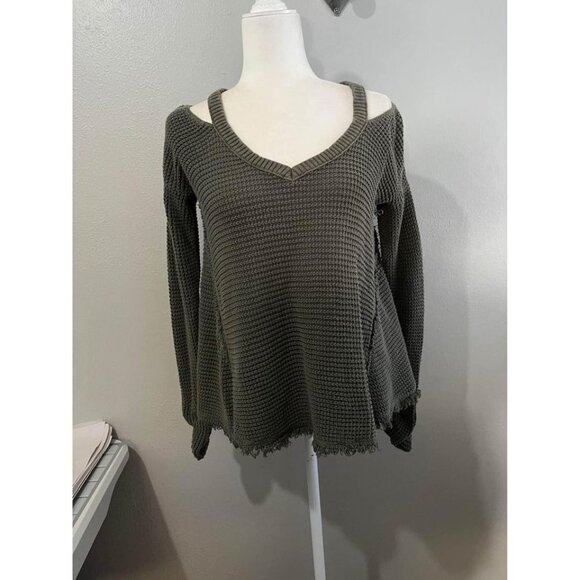 Free People Moonshine Sweater Sage Green Size XS - Picture 1 of 10